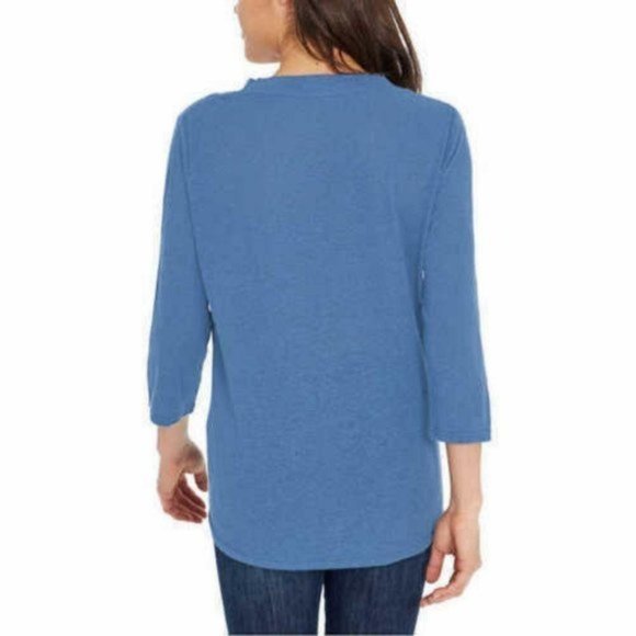 NWT ORVIS 3/4 Sleeve V-Neck Linen Blend Top - Picture 3 of 3